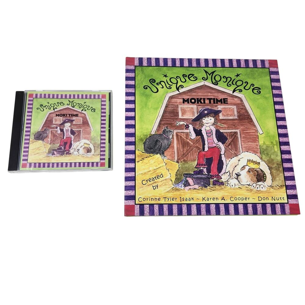 Lot Of 2 Unique Monique: Moki Time Children's Picture Book & Matching Audio CD